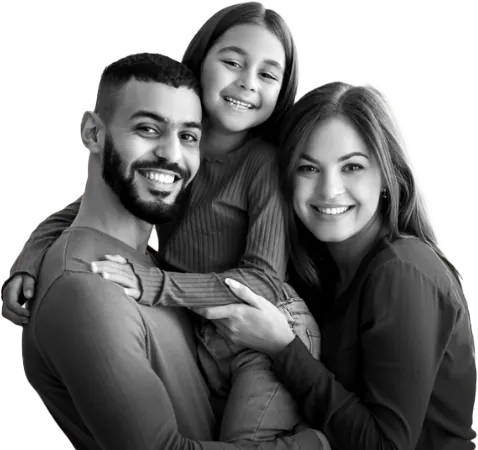 Family smiling together